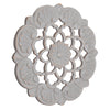 Traditional Hand-Carved India Wood Medallion, Small - Grey (16")